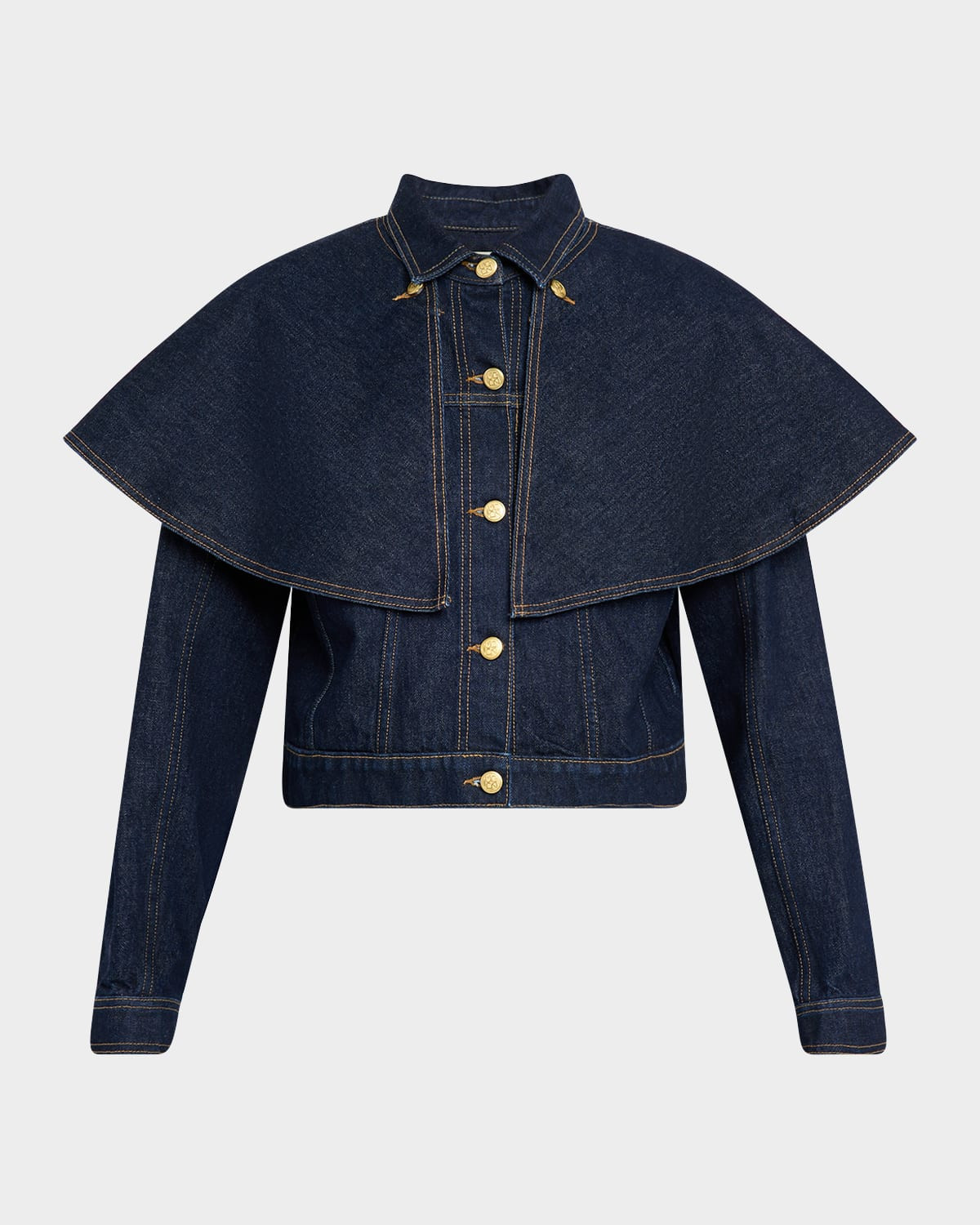 The Agata Denim Cape Jacket | Neiman Marcus
