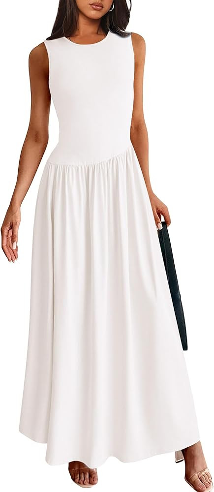 PRETTYGARDEN Women's Maxi Sundress Casual Summer 2025 Sleeveless Asymmetrical Drop Waist Patchwor... | Amazon (US)