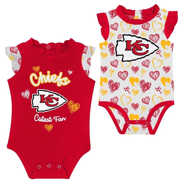 Genuine Stuff Infant Kansas City Chiefs Happy Heart Onesie Set | Scheels