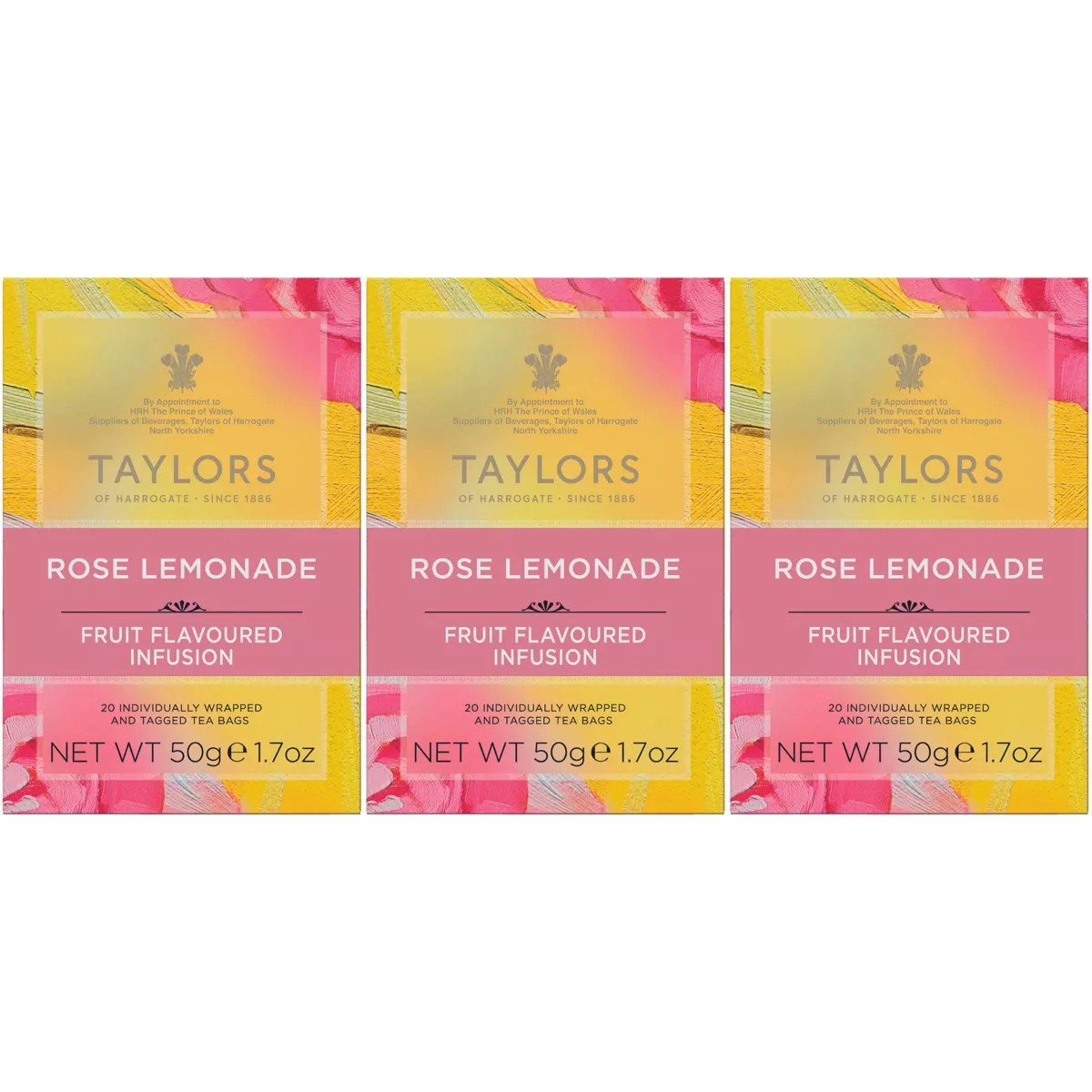 Taylors of Harrogate Rose Lemonade Pack of 3- 20ct | Target