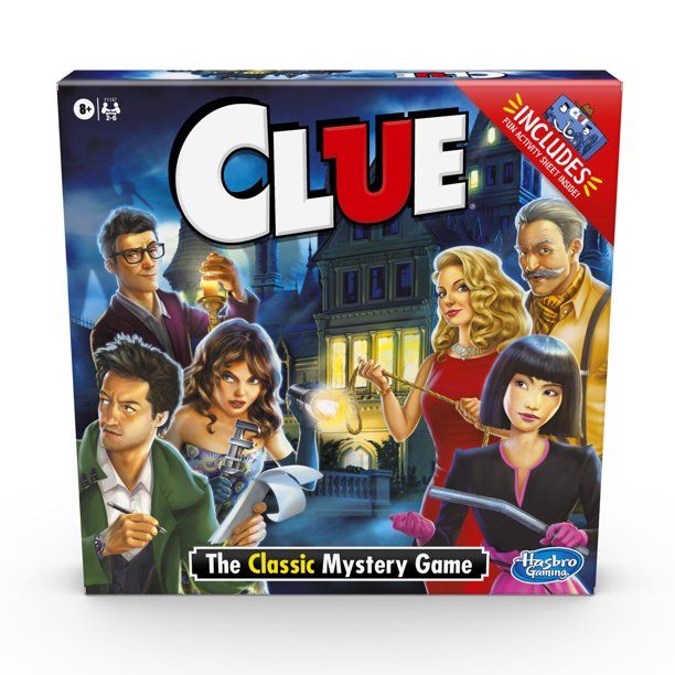 Clue Board Game, Includes Activity Sheet, For 2-6 Players, For Ages 8 and up - Walmart.com | Walmart (US)
