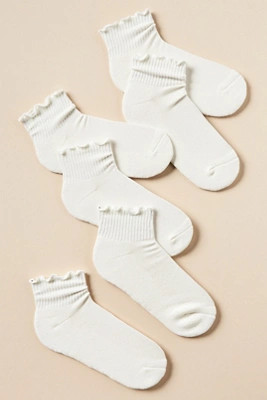 Daily Practice Athletic Ruffle Socks, Set of 3 | Anthropologie (US)