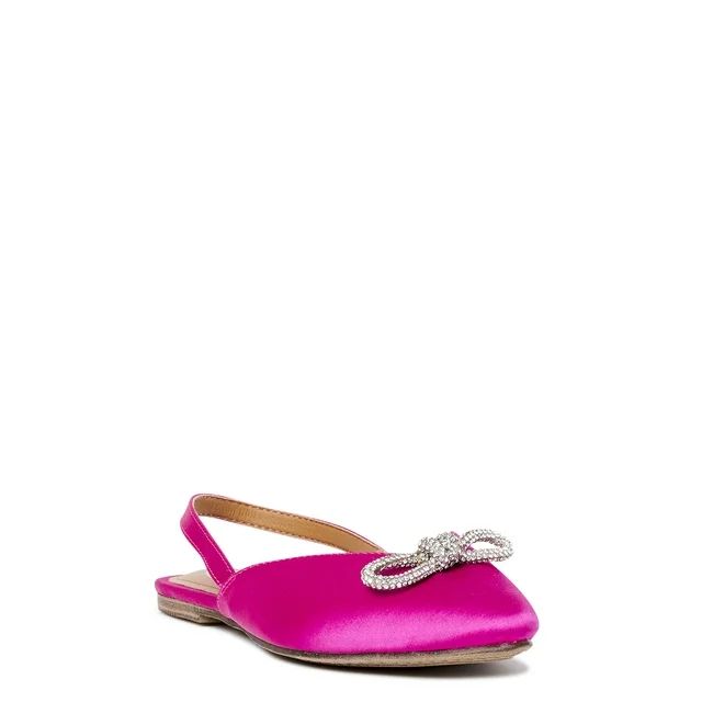 Scoop Women's Satin Embellished Slingback Flats | Walmart (US)