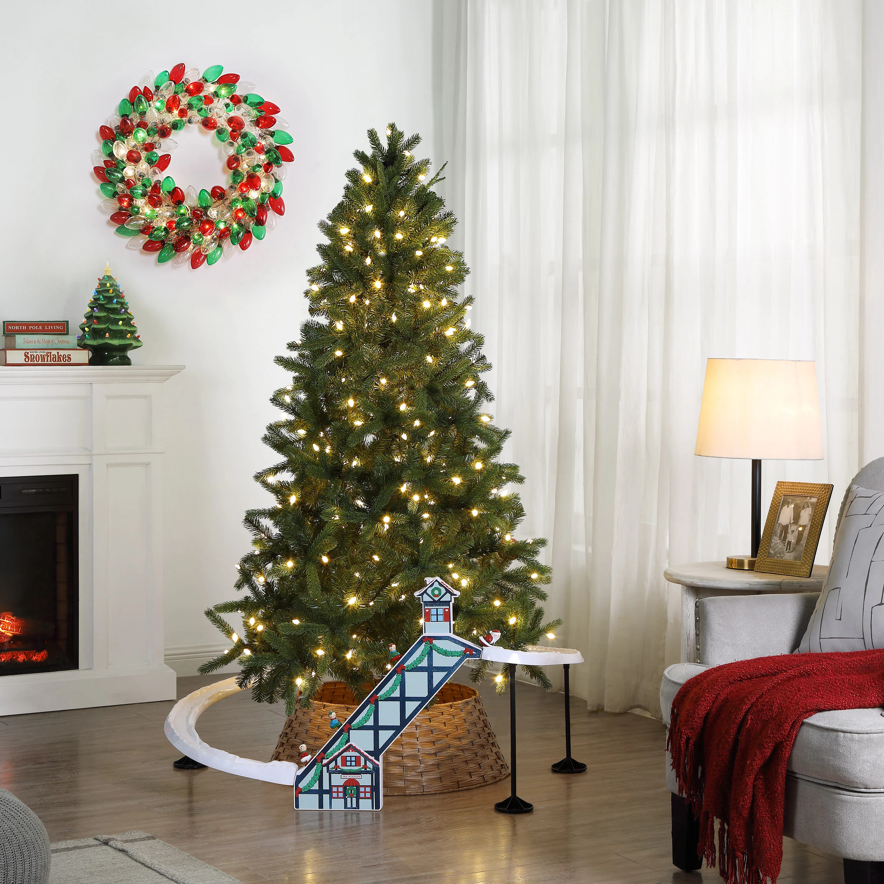 47 in. Animated & Musical Santa's Ski Slope | Wayfair North America