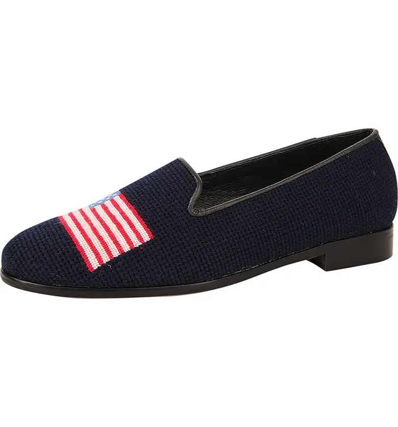 ByPaige BY PAIGE Needlepoint American Flag Flat (Women) | Nordstrom | Nordstrom