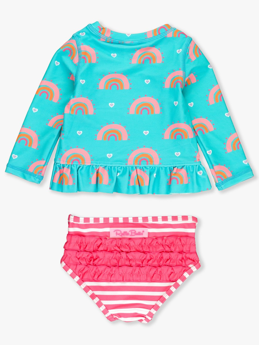 Long Sleeve Rash Guard Bikini | RuffleButts / RuggedButts