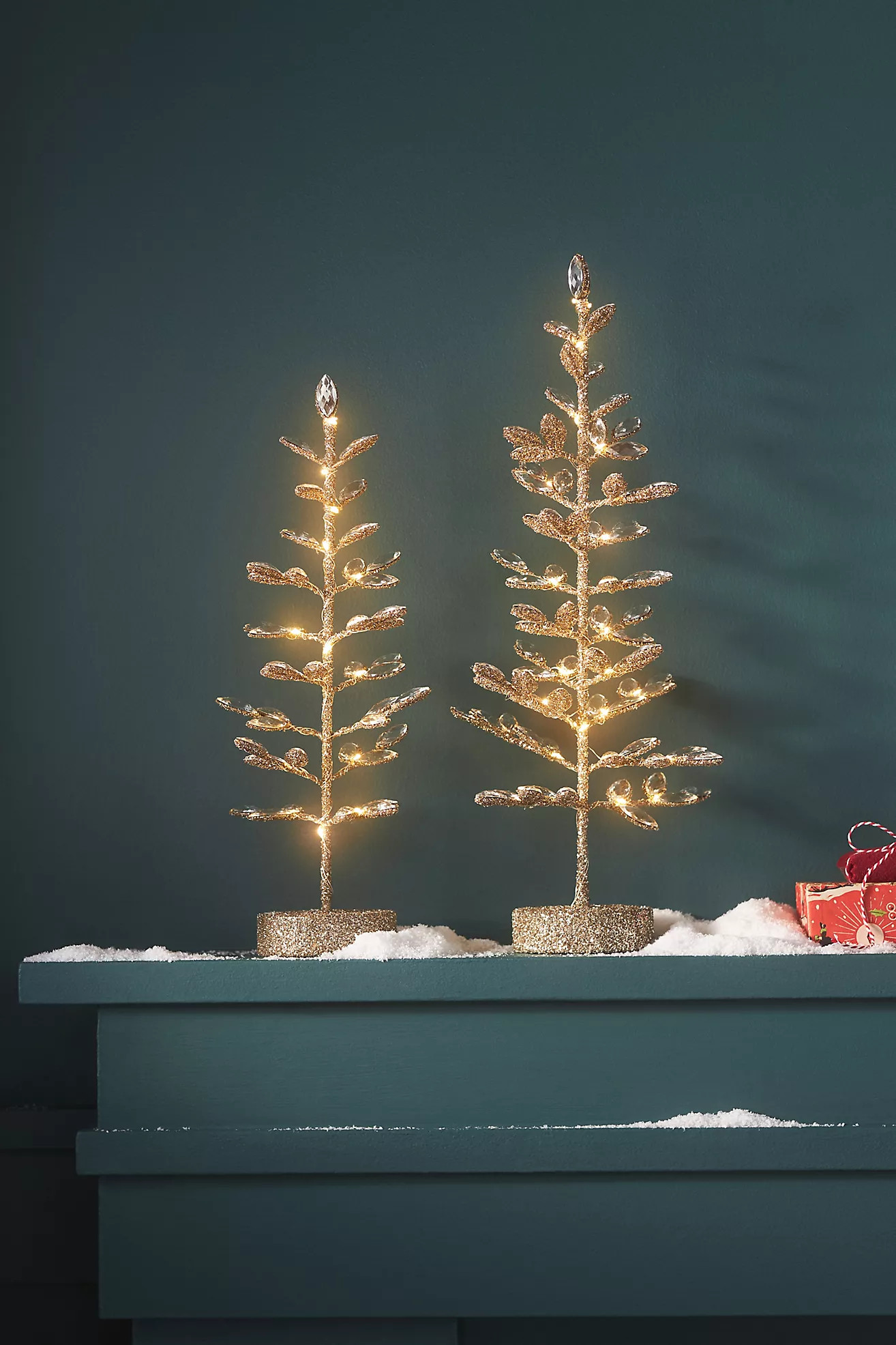 Crystal Leaves Light-Up Gold Tree | Anthropologie (US)