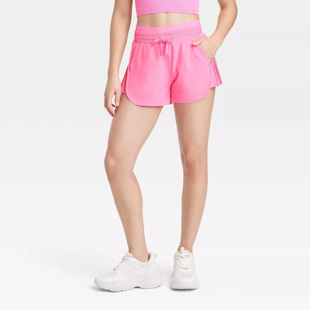 Women's High-Rise Pleated Side Shorts 2.5" - JoyLab™ Orange S | Target