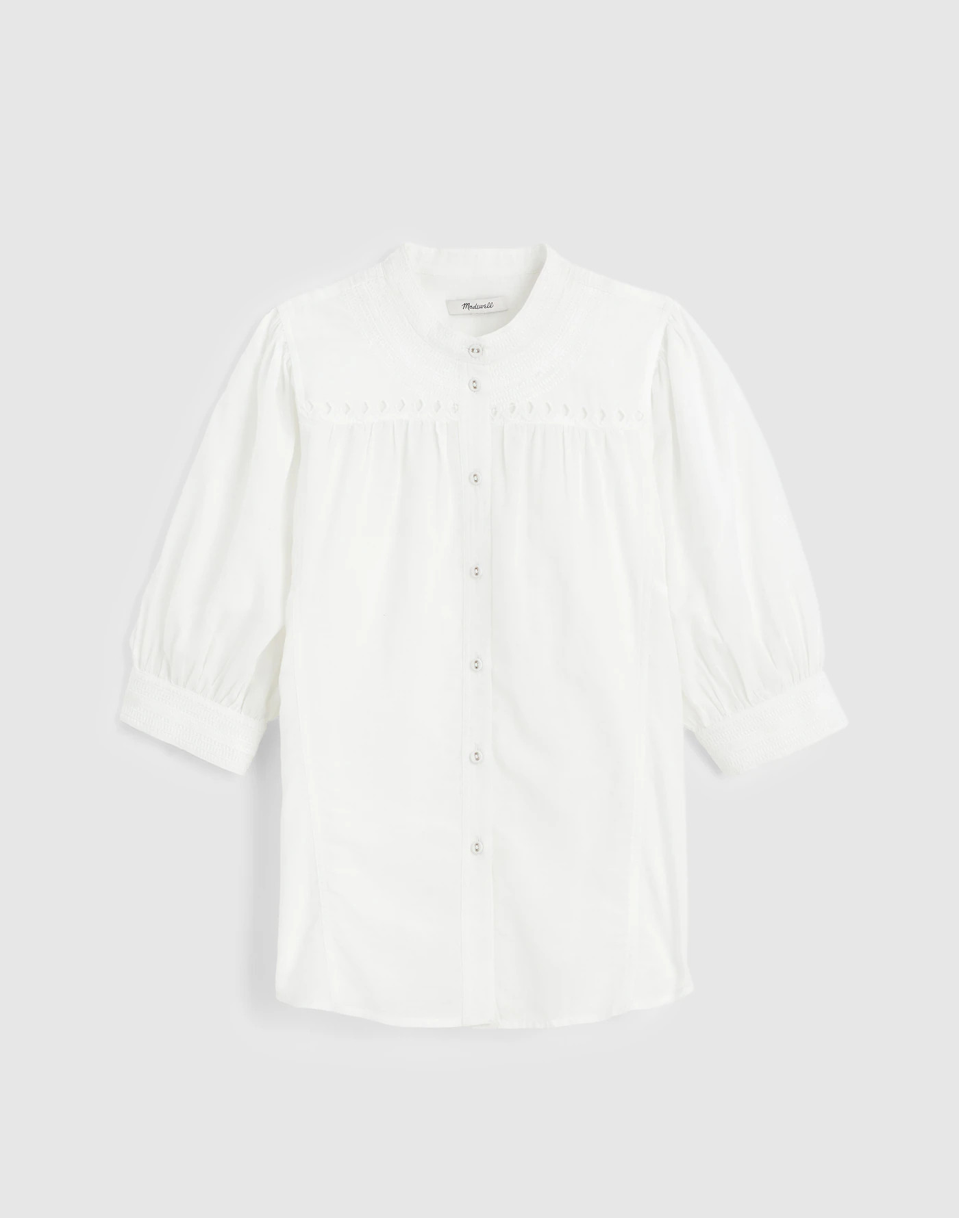 Puff-Sleeve Band-Collar Shirt | Madewell | Madewell