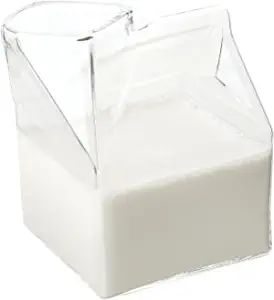 Glass Milk Carton, Kawaii Aesthetic Clear Cup, Cute Mini Creamer Container - Small Gift Choice | Amazon (US)