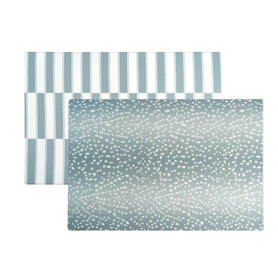 wander & roam Antelope + Stripe Foam Play Mat – Blue | The Tot