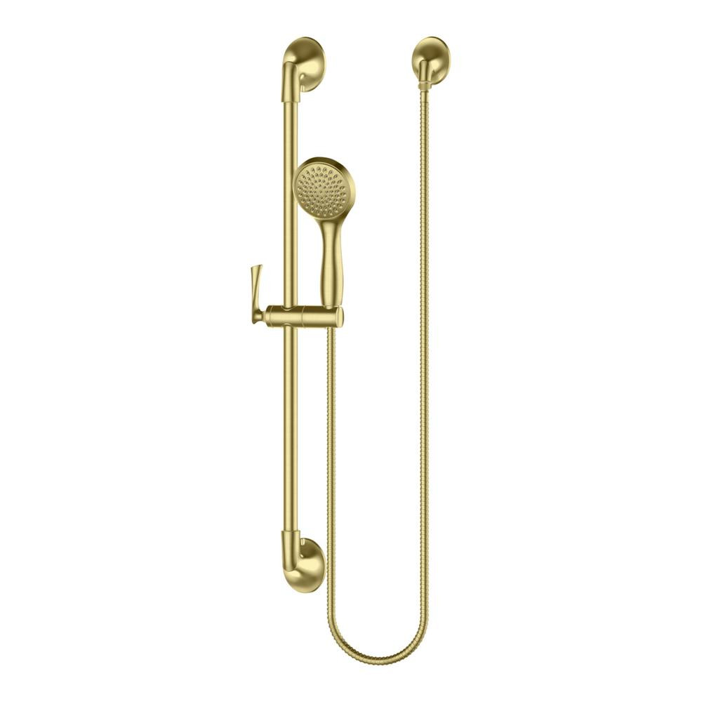Rhen 1-Spray Slide Bar Hand Shower in Brushed Gold | The Home Depot