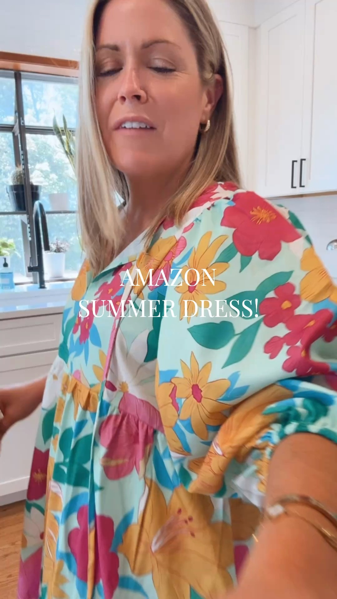 Amazon Summer Dress! Wearing a S - lots of other fun and bright print options. Dress up or dress down!

#LTKMothersDay #LTKootd #LTKPetite