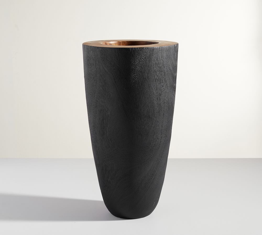 Burned Wood Vase, Large, Black | Pottery Barn (US)