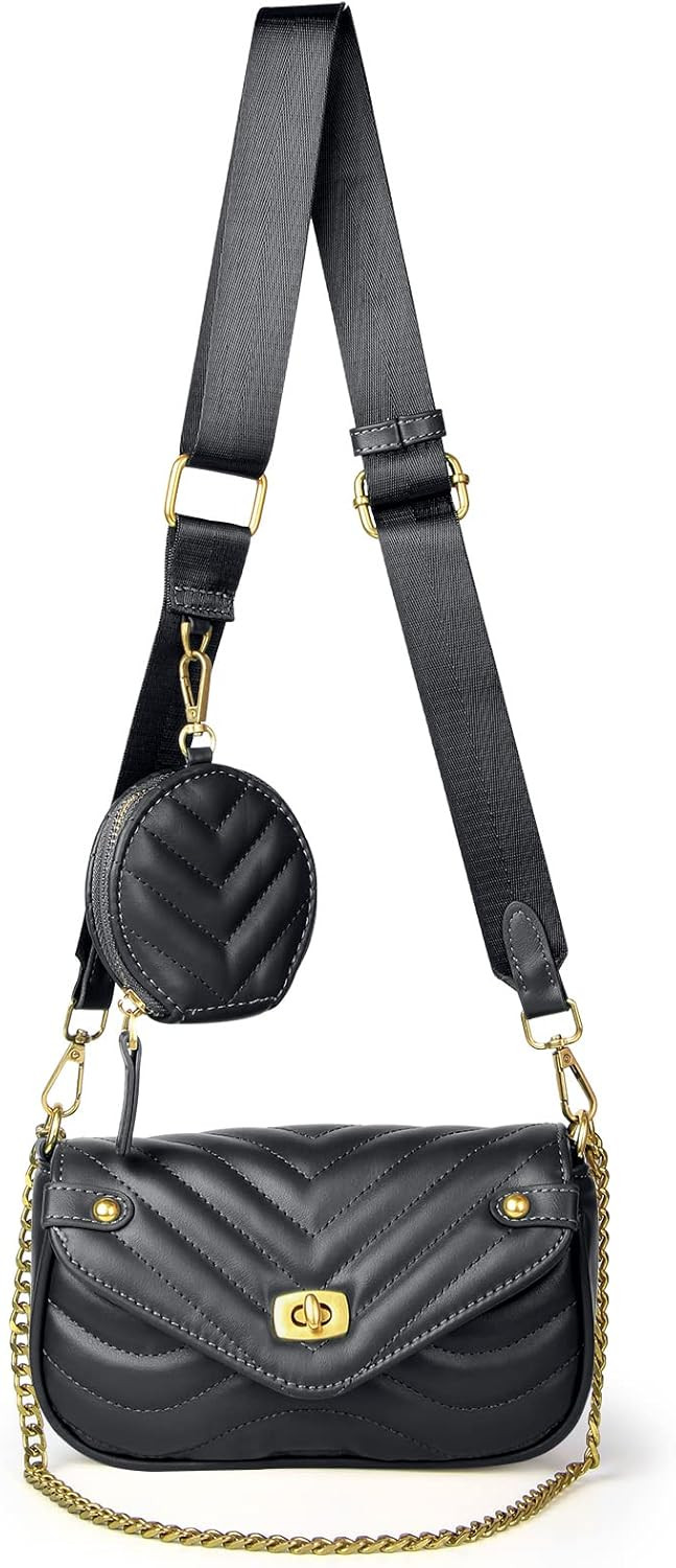 Small Crossbody Purses for Women Pu Leather Chain Quilted Handbag Designer Shoulder Bags Coin Cel... | Amazon (US)