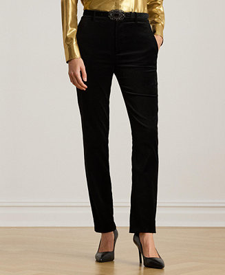 Women's Slim Fit Velvet Ankle Pants | Macy's