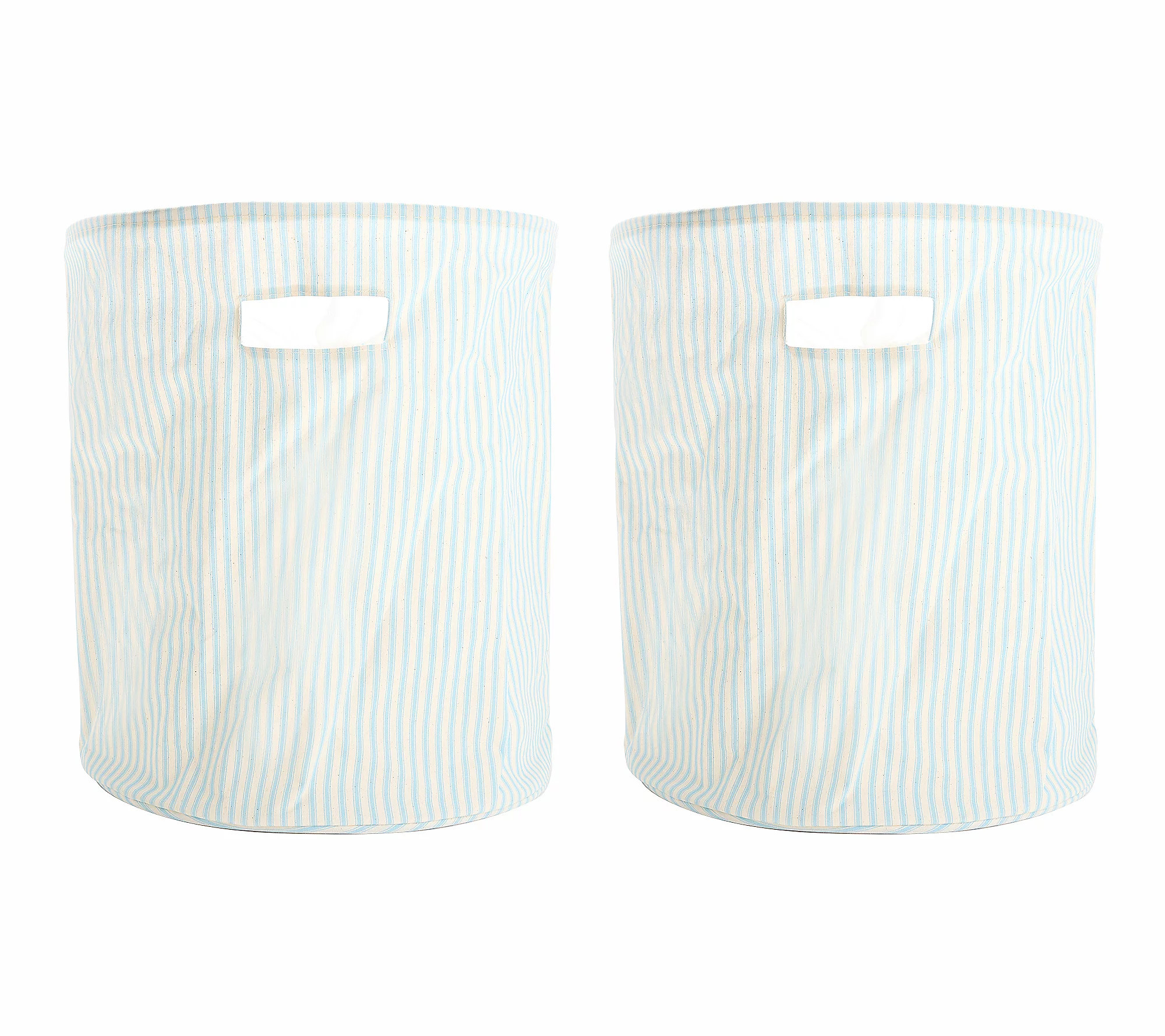 Cella Set of 2 Canvas Baskets with DrawstringClosure | QVC
