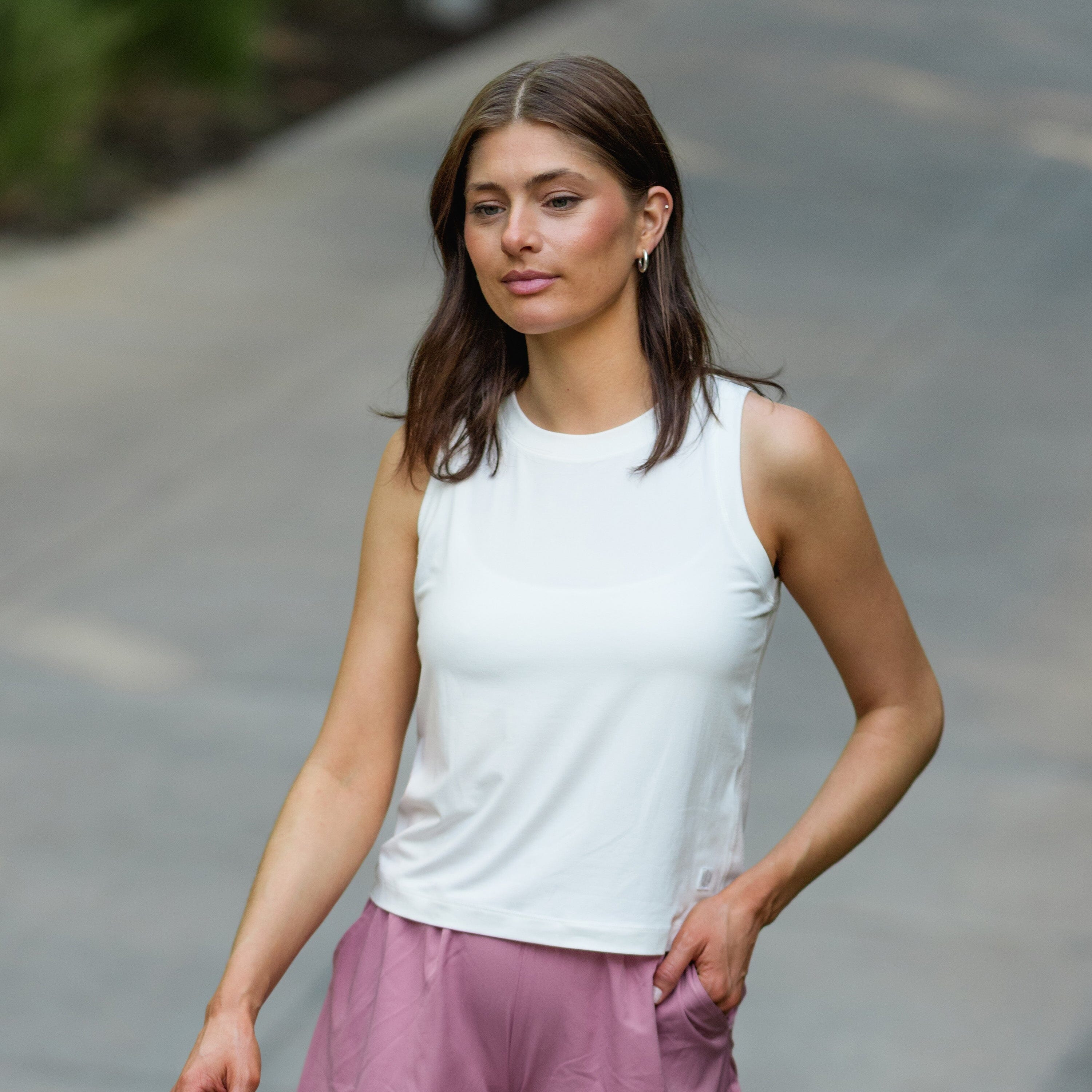 Drift Performance Crop Tank - White | Rhoback | RHOBACK