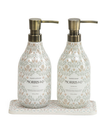 3Pc Wilhelmina Dove Soap And Lotion With Tray Set | TJ Maxx