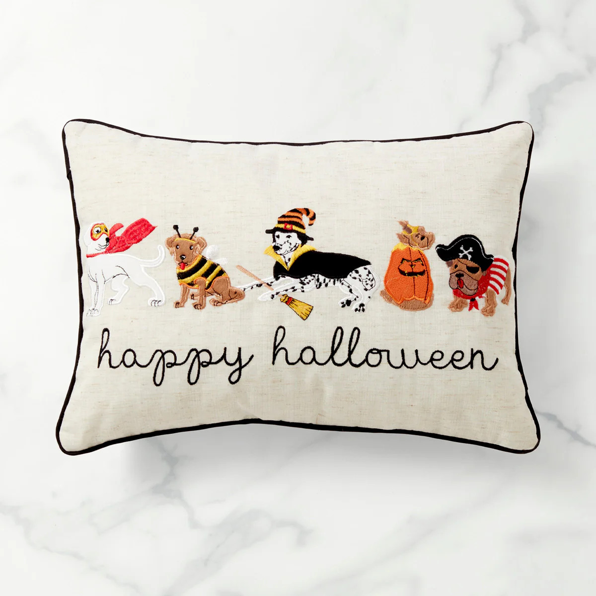 Pups' Costume Party 14x20 Embroidered Halloween Pillow | Lenox