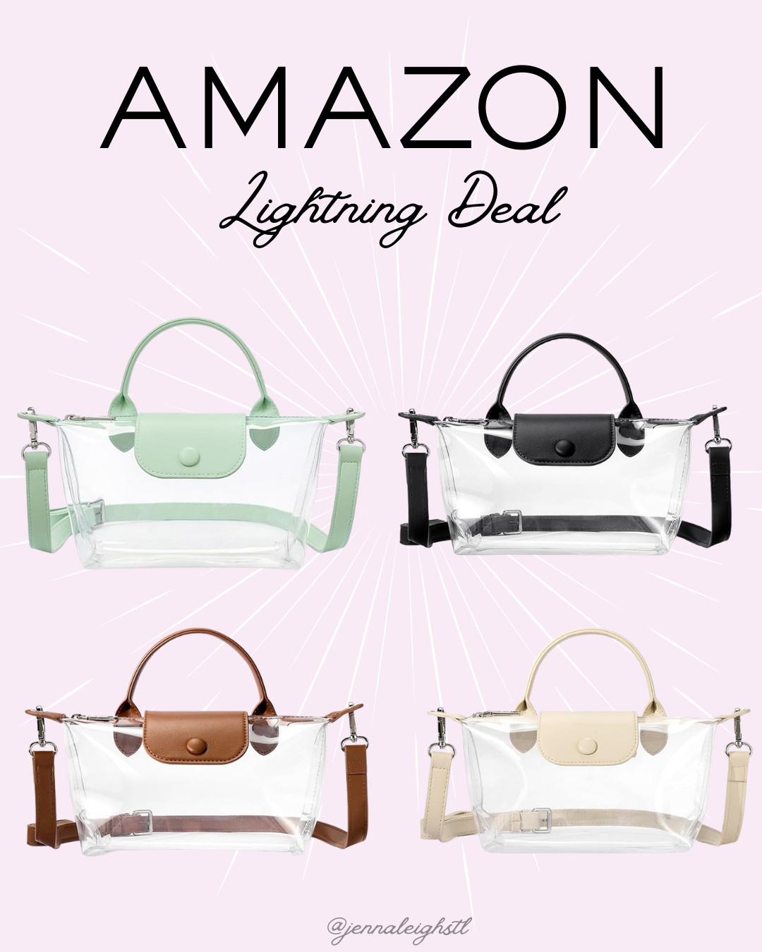 Such a good Amazon lightning deal. Clear stadium approved bags in so many fun colors and under $20. 

 #LTKSeasonal #LTKSaleAlert #LTKMidsize