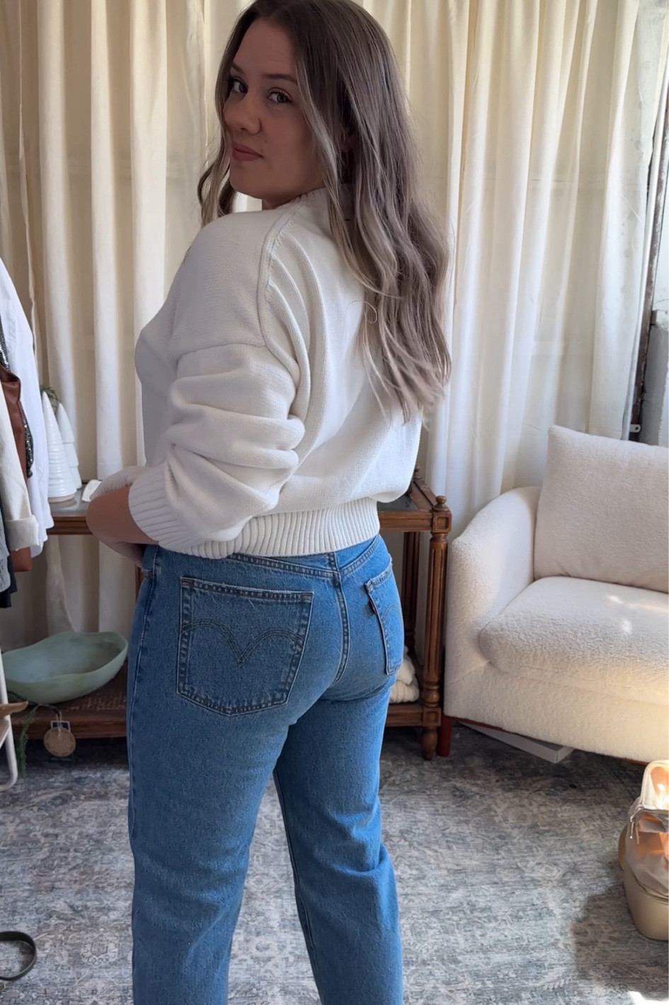 Levis 501 crop - i suggest sizing up 1 in these 100% cotton denim. These have no stretch but will loosen with wear. 

They feature a button panel fly. 

Im wearing a 30 - theyre snug at first wear but will loosen and break in . Im 5’3 so the crop is full length on me. 

Levis jeans
Levis 

#LTKSeasonal #LTKfindsunder100 #LTKsalealert