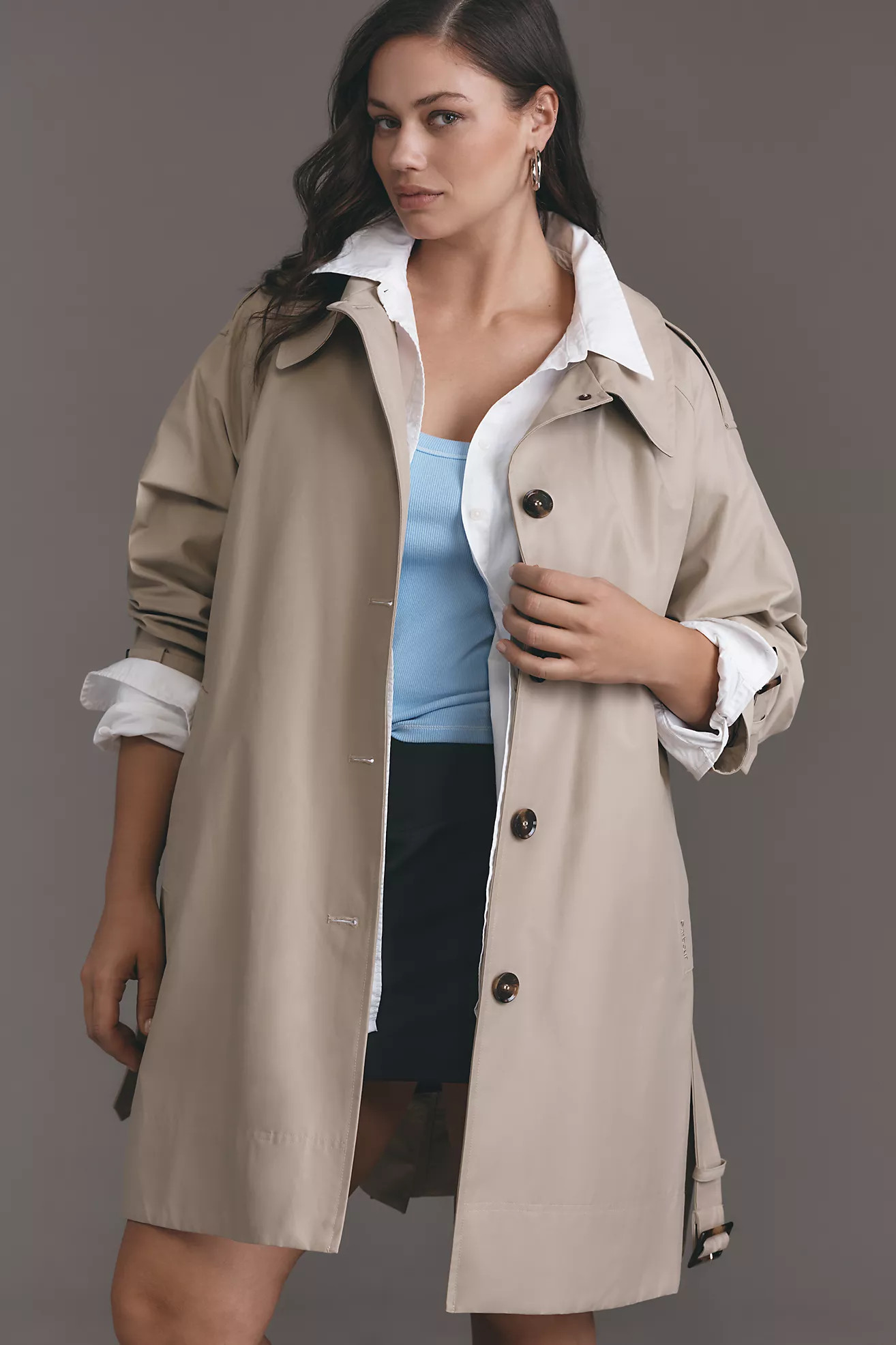 Barbour Plus Maia Showerproof Trench Coat | Anthropologie (US)