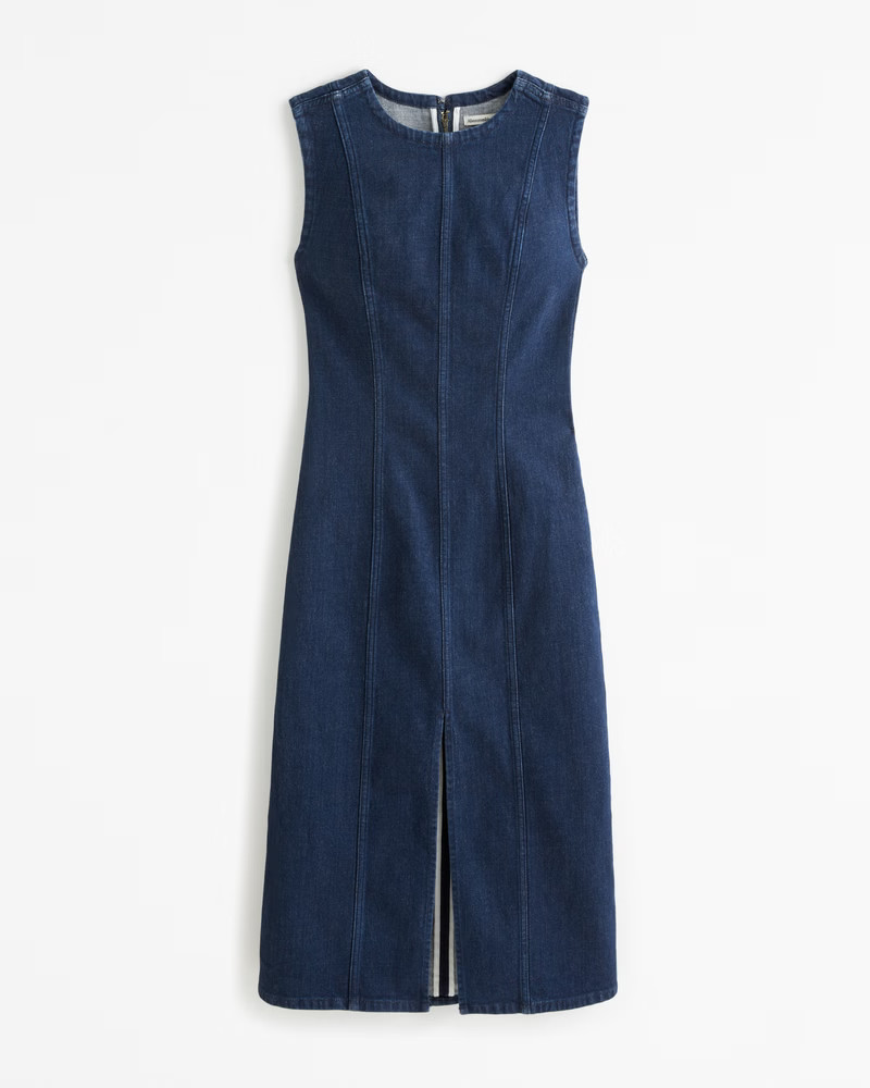Shell Denim Midi Dress | Abercrombie & Fitch (US)
