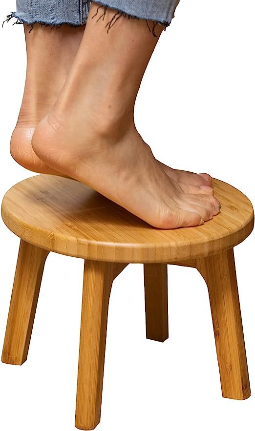 GOBAM Bamboo Step Stool, 7.3 inches - Sturdy Foot Stool for Adults, Kids Stool, Portable Wooden S... | Amazon (US)