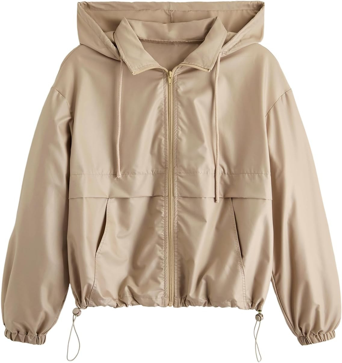Verdusa Women's Windbreaker Jacket Workout Zip Up Hoodie with Pockets | Amazon (US)