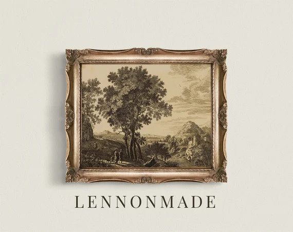 Vintage Landscape Print | Neutral Landscape Print | Antique Art | Printable | Digital Download | ... | Etsy (US)