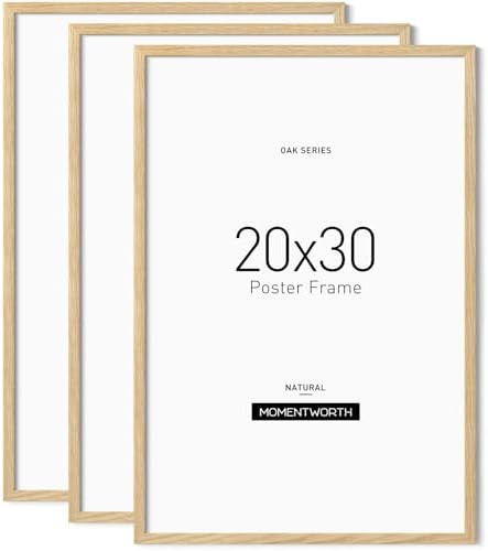 Minimalist 20x30 Frame Set of 3, Solid Oak Wood 20x30 Poster Frame for Wall Mount - Wall Decor fo... | Amazon (US)