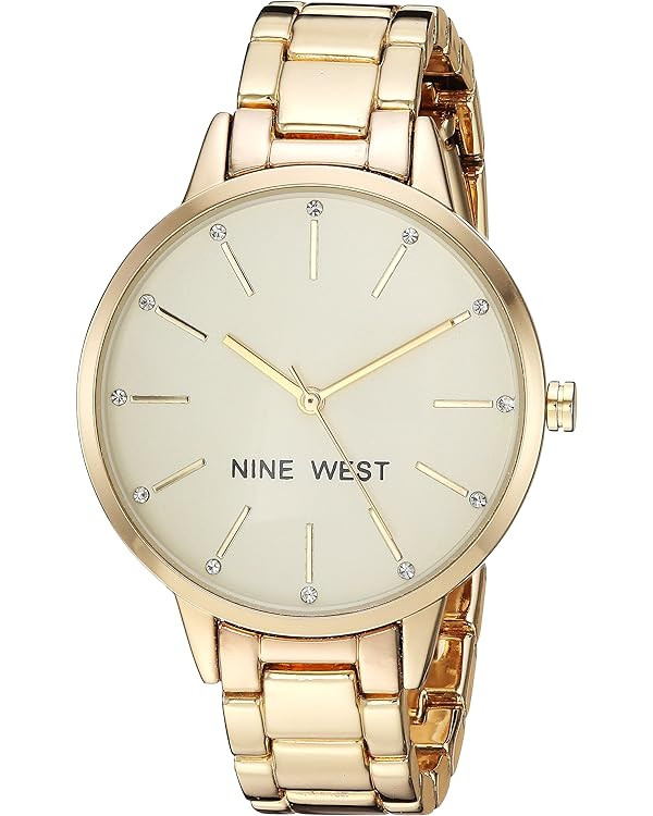 Nine West Women's Crystal Accented Bracelet Watch | Amazon (US)