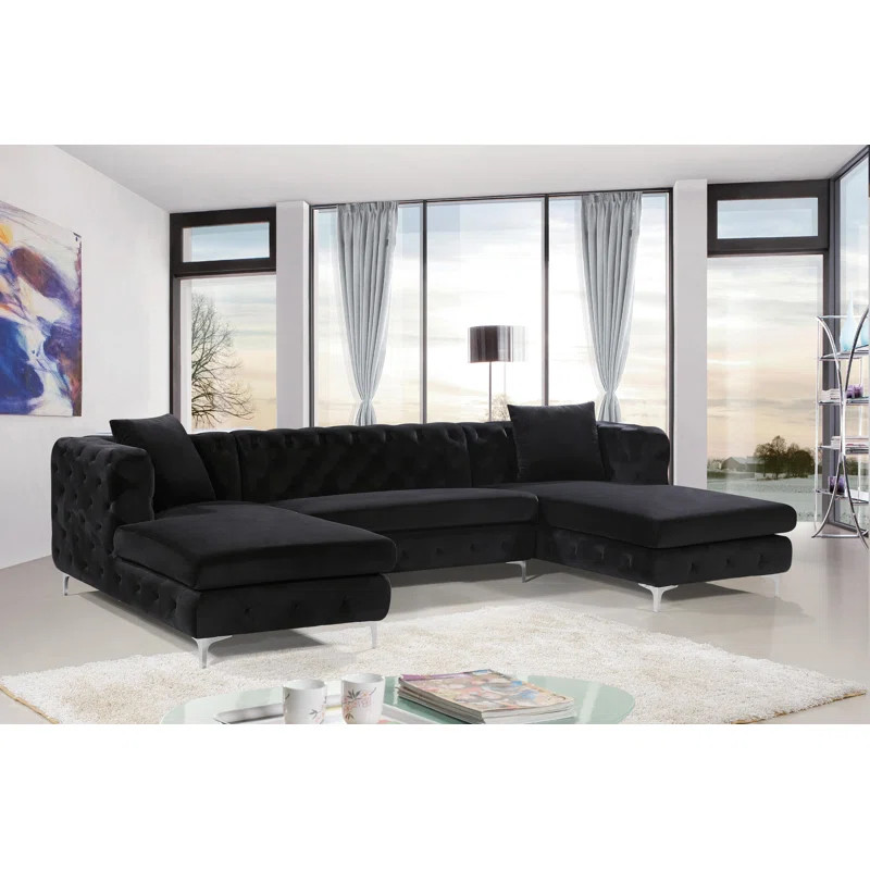 Miranda 3 - Piece Velvet Sectional | Wayfair North America