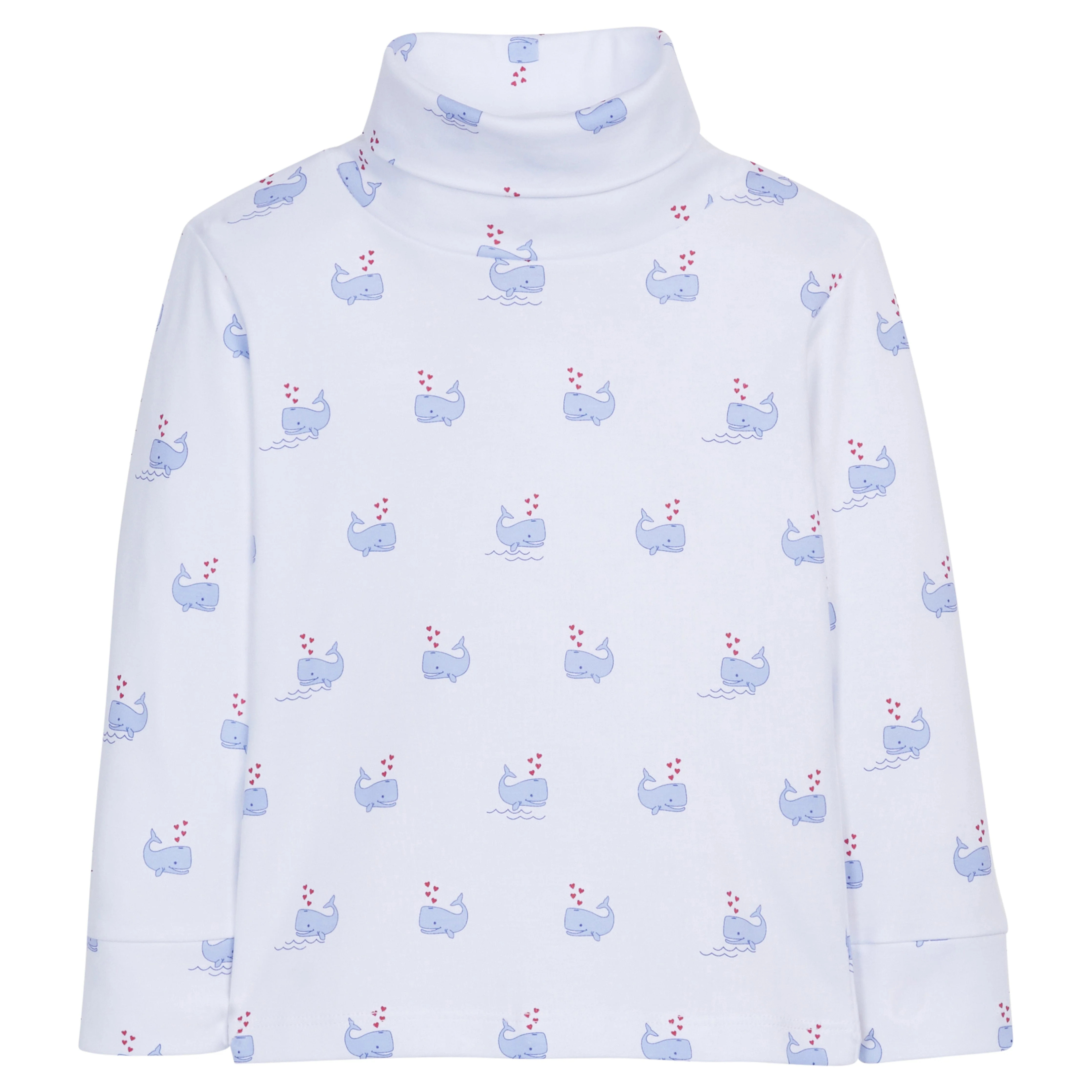 Printed Turtleneck - Blue Whales | Little English