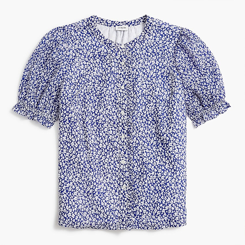 Crinkle puff-sleeve ruffle top | J.Crew Factory