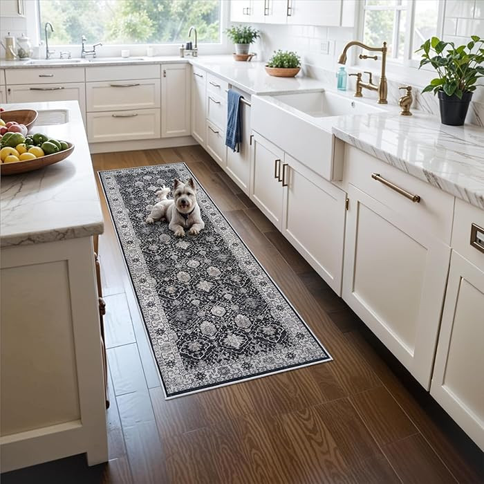 Hallway 2x5 Washable Runner Rug: Oriental Stain Resistant Kitchen Entryway Rugs Farmhouse Ultra S... | Amazon (US)