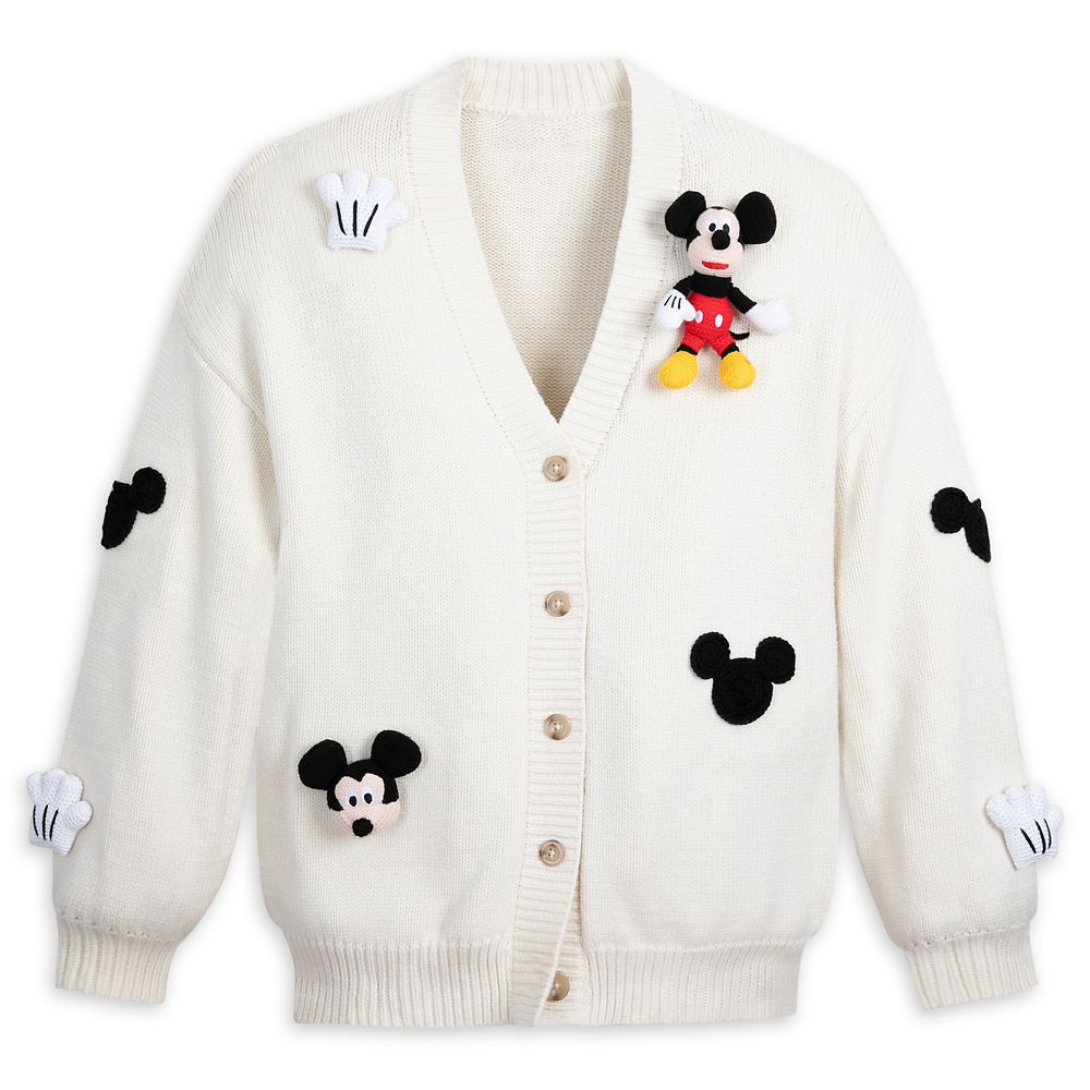 Mickey Mouse Cardigan Sweater with Plush Appliqué for Women | Disney Store