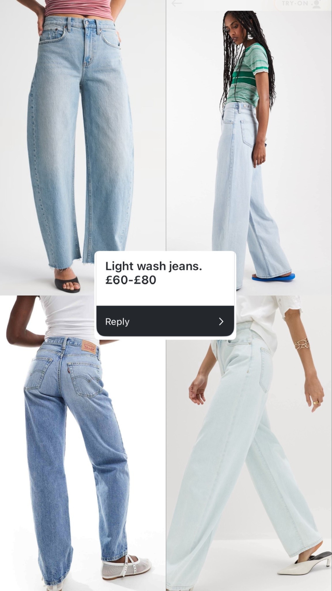 Light wash jeans 
Levi’s jeans 
Barrel leg jeans 
Spring jeans
Summer heans 

#LTKjeans #LTKstyletip #LTKspring