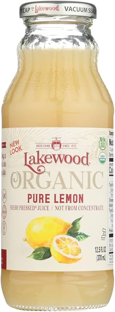 LAKEWOOD JUICE LEMON PURE ORG, 12.5 FO by Lakewood | Amazon (US)