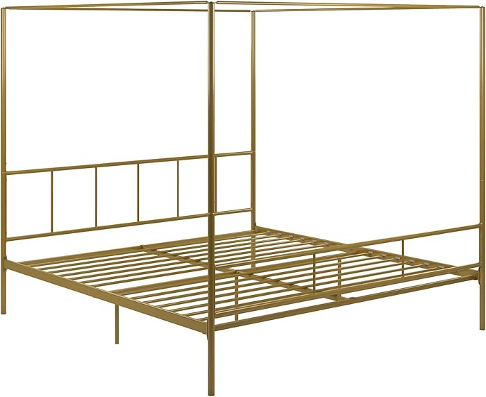 Novogratz Marion Canopy Bed, King, Gold | Amazon (US)