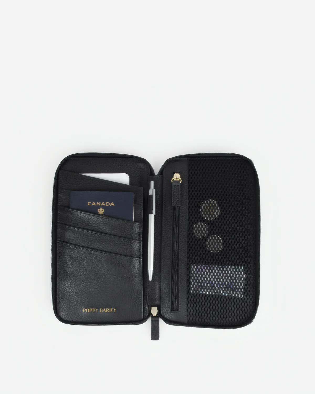The Four Person Family Passport Holder Black Micro Pebble | Poppy Barley