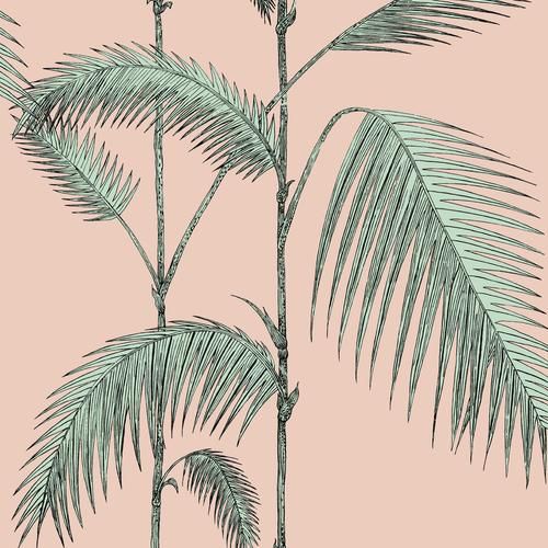 Cole & Son Palm Leaves Plaster Pink/Mint Wallpaper | DecoratorsBest | DecoratorsBest