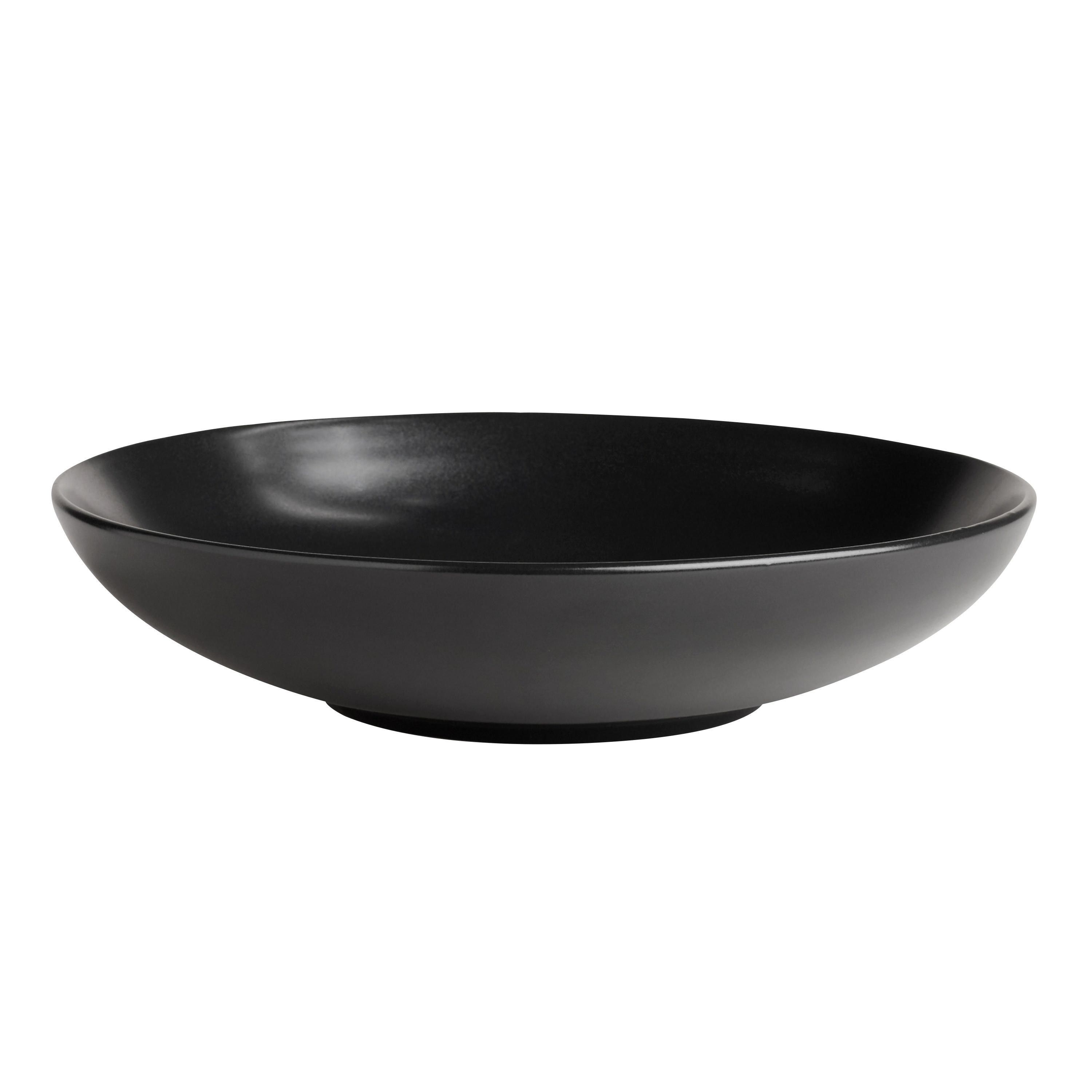 Trilogy Black Shallow Bowl Set Of 4 | World Market