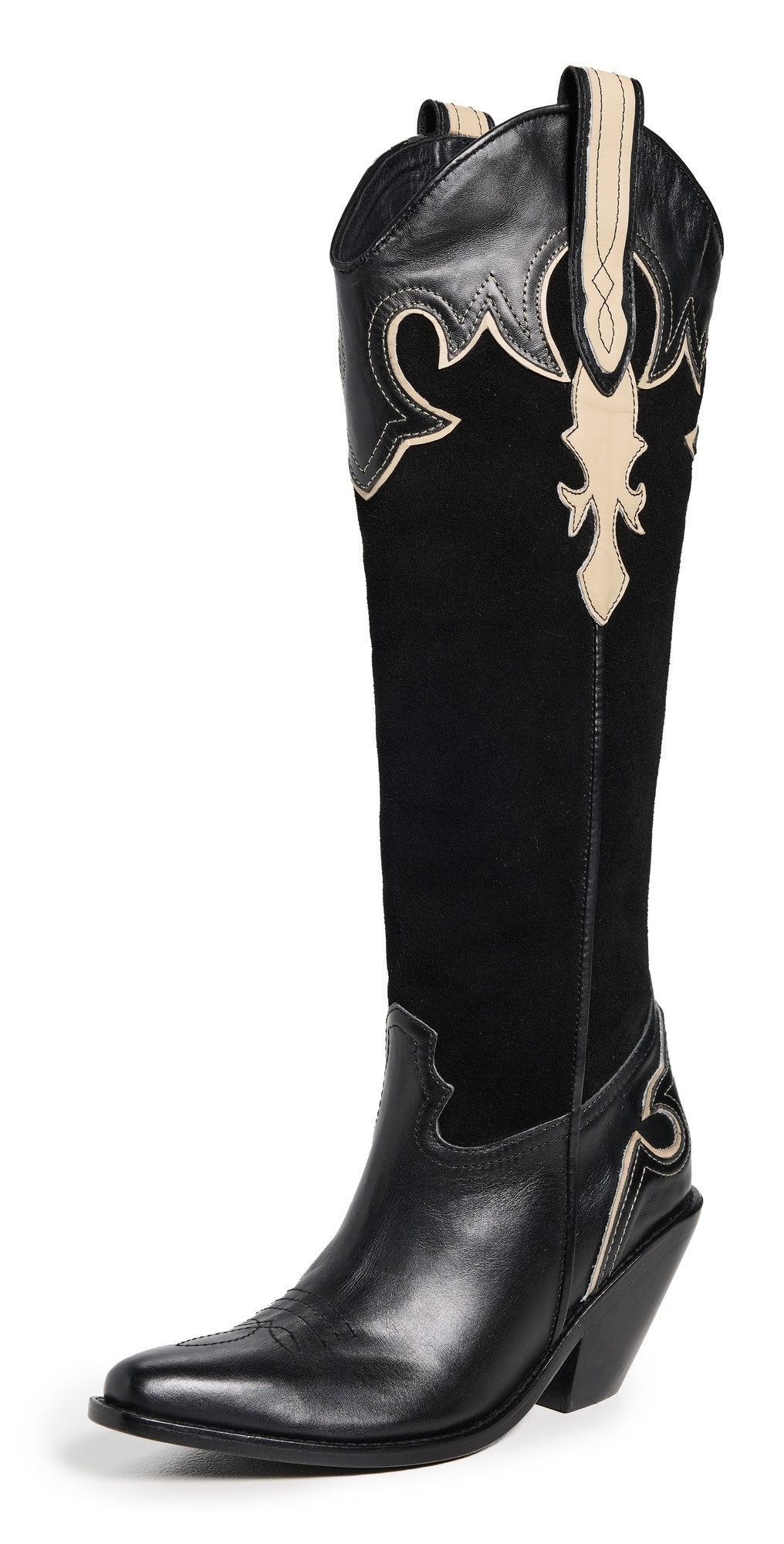 Johanna Ortiz Royal Black/ Sand Fortune Rider Boots Royal Black/Sand 40 | Shopbop