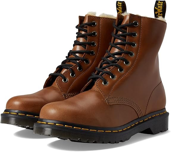 Dr. Martens Women's 1460 Serena Faux Fur-Lined Farrier Leather Boot Fashion | Amazon (US)