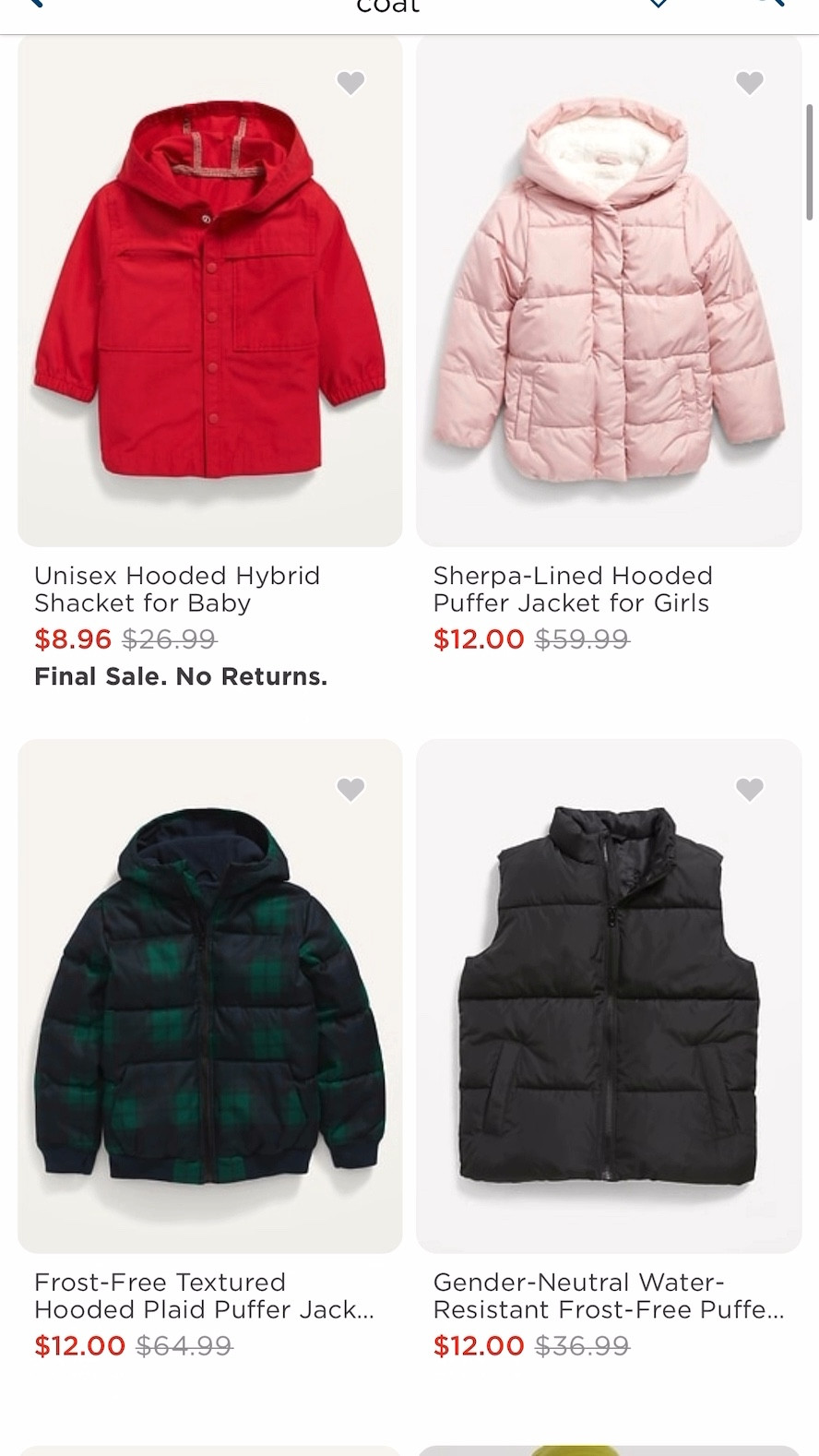 Old Navy Coat / Jacket Sale!

#LTKSeasonal #LTKunder100 #LTKkids