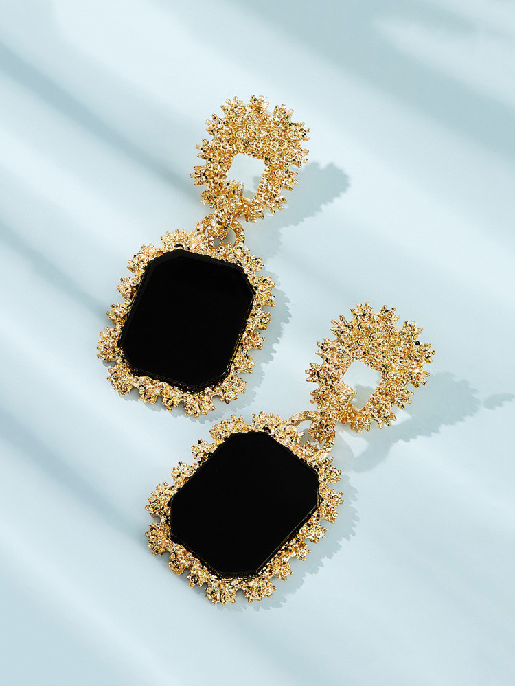 Two Tone Geometric Drop Earrings 1pair | SHEIN