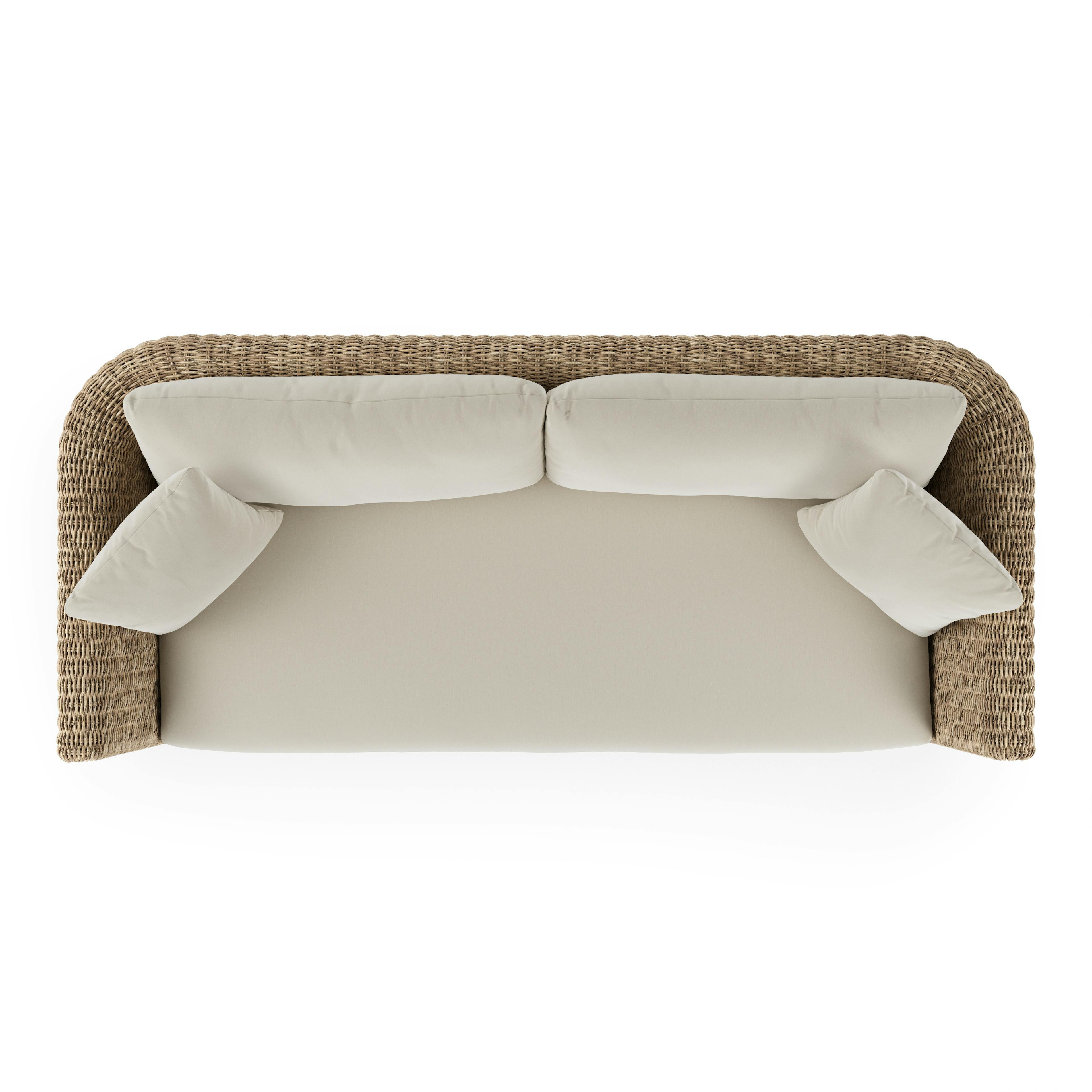 Willa 80" Outdoor Wicker Sofa - Dravite Ivory | Article