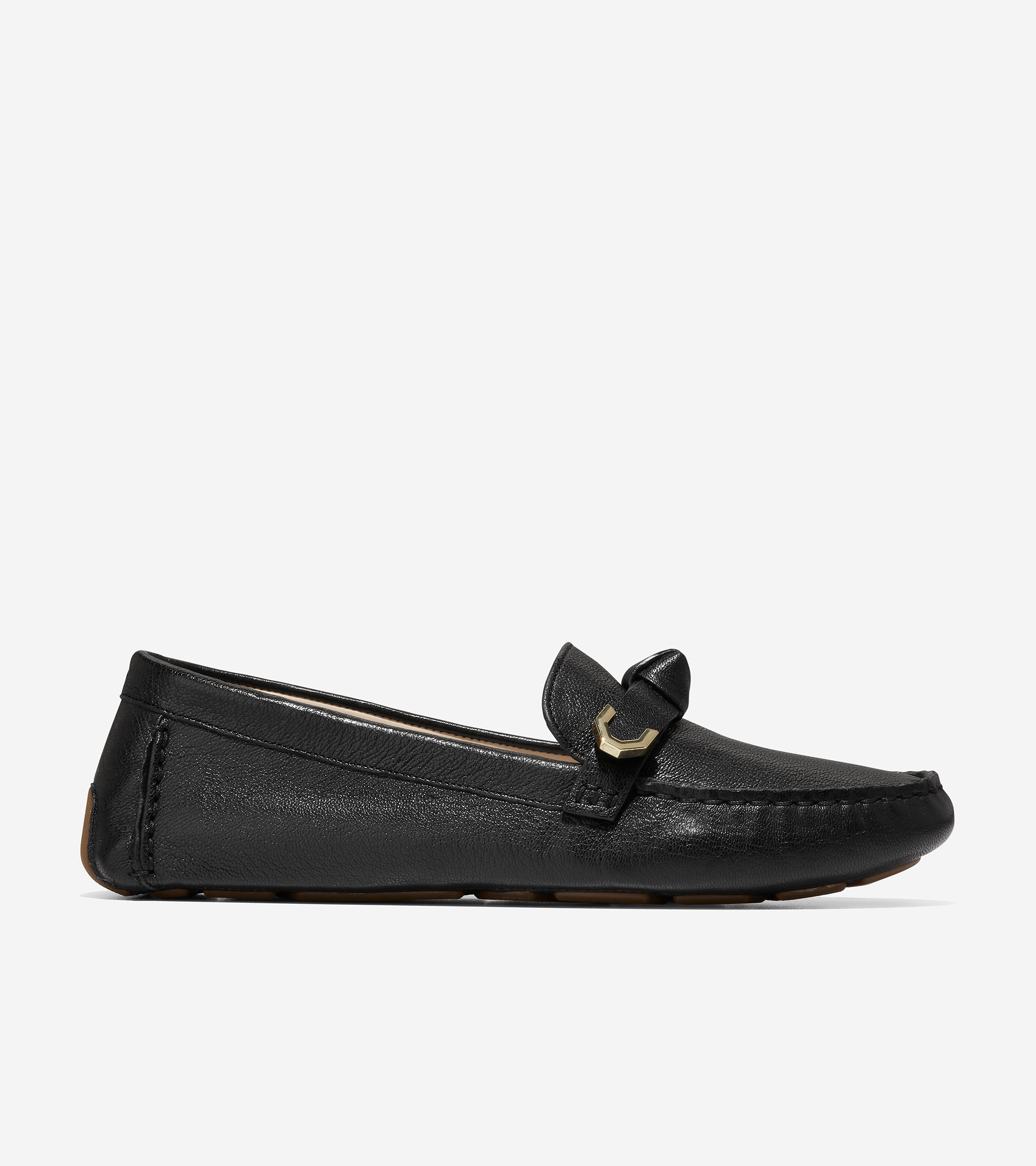 Women's Women's Evelyn Bow Driver in Black Leather | Cole Haan | Cole Haan (US)